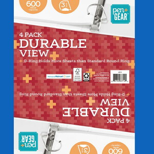 [RDY] [] y{MA ϋvr[3C`OoC_[4pbNiu[j [yVCOʔ] | Pen + Gear Durable View 3-Ring Binder with 3-Inch Rings 4 Pack (Blue)