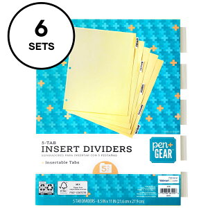 [] Pen+Gear ߂d؂莆AotFA5^uA6pbNi22450j [yVCOʔ] | Pen+Gear Insertable Paper Divider, Buff Color, 5-Tab, 6 Pack (22450)