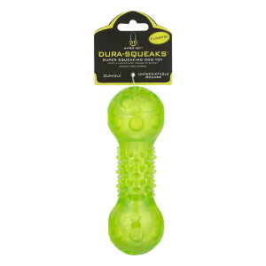 [] Hyper Pet fXNC[NX o[xEX[p[EL[L[pߋA~fBAAO[ [yVCOʔ] | Hyper Pet Dura-Squeaks Barbell Super Squeaking Dog Toy, Medium, Green