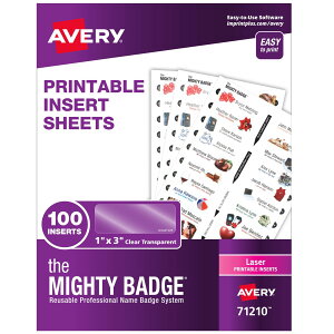 [] }CeBobWv^uCT[gV[gA100NACT[gA[U[ [yVCOʔ] | The Mighty Badge Printable Insert Sheets, 100 Clear Inserts, Laser