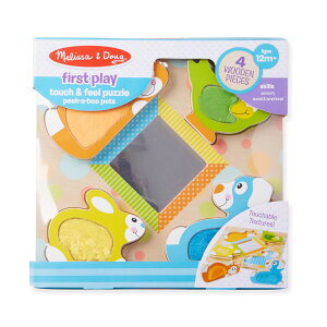 [] Melissa & Doug ~[tĂŏ̉Peek-a-Boo Pets̖؂̐ڐGĊ̍f [yVCOʔ] | Melissa & Doug First Play Peek-a-Boo Pets Wooden Touch and Feel Puzzle With Mirror