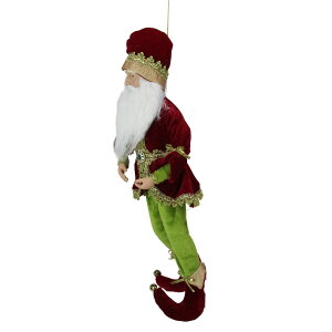 [RDY] [] 18C` G`ebh bhS[hO[ |[Y NX}XGtLOtBMA [yVCOʔ] | 18" Enchanted Red Gold and Green Poseable Whimsical Christmas Elf King Fig