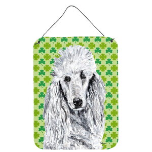 [] WIȃv[h̍K^̃VbNpgbN̓̕ǂ܂̓hA| [yVCOʔ] | White Standard Poodle Lucky Shamrock St. Patricks Day Wall or Door Hanging Prints