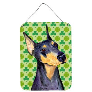 [] h[x} pgbN̓ VbN̏ё Ǌ|܂̓hA| vg [yVCOʔ] | Doberman St. Patricks Day Shamrock Portrait Wall or Door Hanging Prints