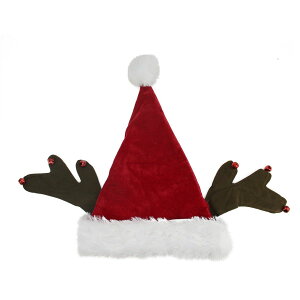 [RDY] [] ԂƒF̃giJC̊pT^XqjZbNXl̃NX}X RX`[ ANZT[ - t[TCY [yVCOʔ] | Red and Brown Reindeer Antlers Santa Hat Unisex Adult Christ