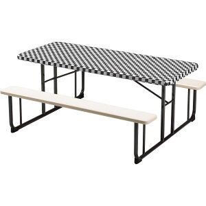 [RDY] [] _72 " x 29 "vX`bN؍݂̓e[uNX3JEgu [yVCOʔ] | Black Check 72" x 29" Plastic Stay Put Tablecloths 3 Count