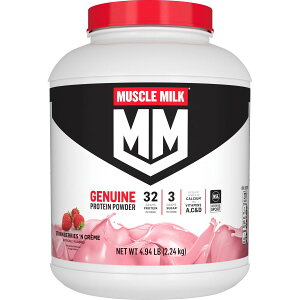 [] Muscle Milk veCpE_[AXgx[N[A4.94|hLjX^[ [yVCOʔ] | Muscle Milk Protein Powder, Strawberries 'n Creme, 4.94 Pound Canister
