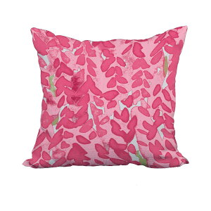 [RDY] [��������] 20 x 20 �C���`�ԃx�� �s���N�Ԉ�������|���G�X�e�������l���̎������X���[���܂��B [�y�V�C�O�ʔ�] | 20 x 20 Inch Flower Bell Pink Floral Print Decorative Polyester Throw Pillow with Linen Texture