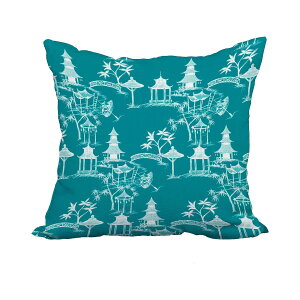 [��������] 20 x 20�C���`Chinapezka���l���̎��̐��Ԉ���̑����I�ȃ|���G�X�e�������� [�y�V�C�O�ʔ�] | 20 x 20 Inch Chinapezka Blue Floral Print Decorative Polyester Throw Pillow with Linen Texture