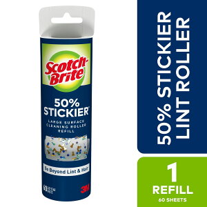 [] Scotch-Brite 50Sʐσg[[ l֗p 60 [yVCOʔ] | Scotch-Brite 50% Stickier Large Surface Lint Roller Refill, 60 Sheets