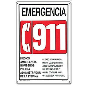 [RDY] [��������] Poolmaster �X�y�C����u�ً}911�v�W���i�Z��p�܂��͏��Ɨp�v�[������уX�p�p [�y�V�C�O�ʔ�] | Poolmaster Spanish Language Emergency 911 Sign for Residential or Commercial Swimming Pools and Spas