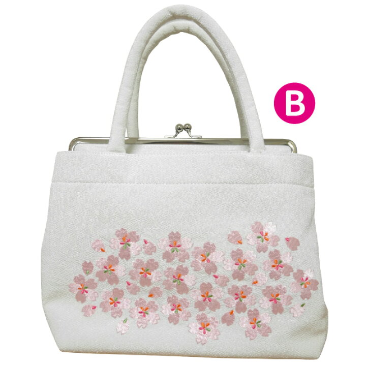 楽天市場】桜刺繍バッグ 片面に桜刺繍を取り入れた和装バッグです♪A 