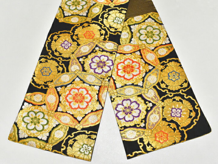 楽天市場】西陣織 振袖用袋帯 黒地 古典柄【お仕立代無料＆送料無料  