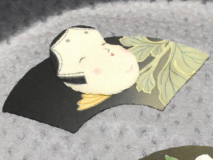 楽天市場】＜扇面にお多福＞＜布絵 アップリケ風＞ガード加工済 