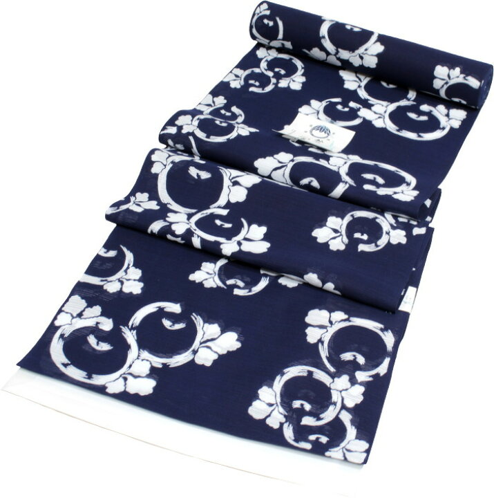 楽天市場】竺仙 浴衣 ちくせん 2025年 新柄 反物 ゆかた 綿絽 紺 地  