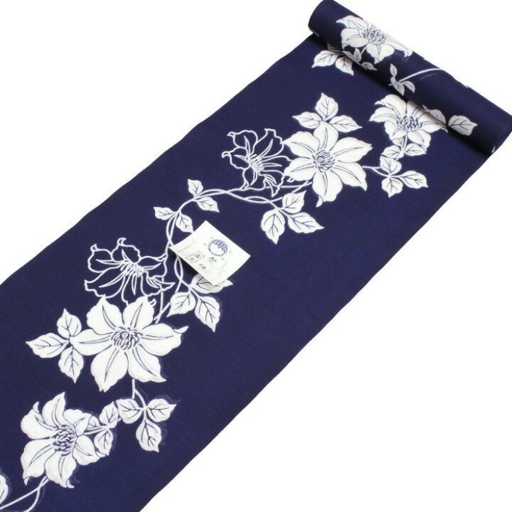 楽天市場】竺仙 浴衣 ちくせん 反物 ゆかた 綿絽 地染 紺 鉄線 2026年 