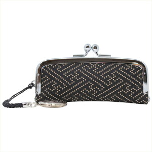 印伝 印鑑ケース 印傳屋 4303 黒×白 かわいい 印鑑入れ 朱肉付き メンズ レディース 和柄 おしゃれ がま口 15mm 甲州印伝 山梨 和物屋 トンボ 和風印鑑ケース おしゃれ 革 父の日 就職祝い 入社