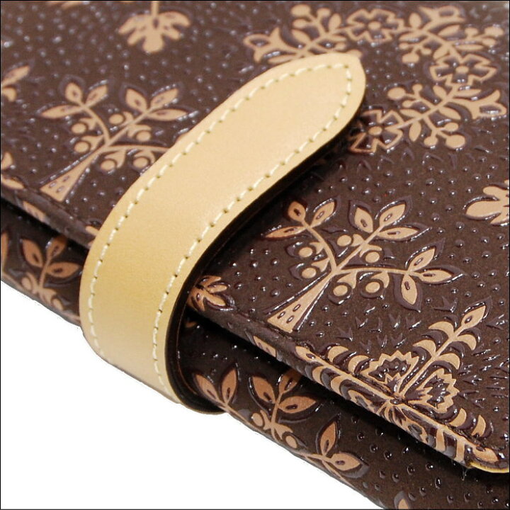 楽天市場】印伝 財布 印傳屋 Folky フォルキィ レディース 9122 茶 二  