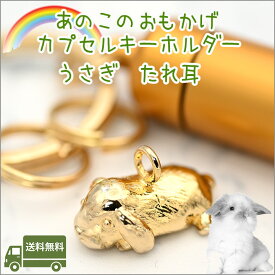 遺骨カプセルキーホルダーうさぎ たれ耳ペット仏具 名入れ 刻印 カプセルメモリアルグッズ 遺骨キーホルダー ペットロス ウサギ 兎日本製【ネコポス便（ポスト投函）対応商品】