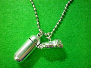 ペット仏具遺骨ペンダント(カプセル 小)うさぎ たれ耳ステンレスボールチェーン【手元供養】【ウサギ】【兎】【仏具】【カプセル】【遺毛】【供養】