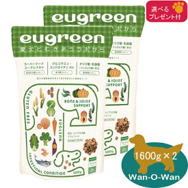 (各種クーポン有)eugreen (ユーグリーン) 機能性プラス　ドッグフード (成犬＆シニア) フィッシュ 1600g×2 (選べるプレゼント付) ドッグフード ユーグレナ配合 国産 獣医師会推奨 ミドリムシ 無添加