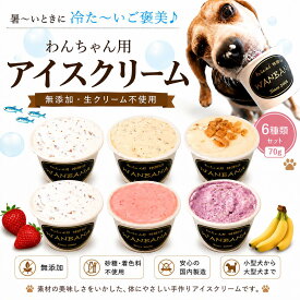 【送料無料】犬用アイス 無添加 6種類セット 70g×6個 馬肉・紫芋・いちご・鹿肉・ツナ＆サーモン・クッキー＆クリーム 犬 アイスクリーム 夏 おやつ ギフトに お中元 暑中見舞 冷凍 誕生日 プレゼント