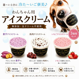 【送料無料】犬用アイス 無添加 3種セット 40g×3個 イチゴ馬肉チップ・むらさき芋馬肉チップ・馬肉チップ 人気 犬 アイスクリーム 夏 おやつ ギフトに お中元 暑中見舞 冷凍 誕生日 プレゼント