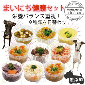 犬猫用のごはん まいにち健康セット9種類/ ヘルシーなごちそう 無添加 手作りフード ウェットタイプでパピー～シニアまで レンチン温めOK! あす楽可能 帝塚山WANBANAワンバナ