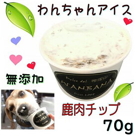 犬用のアイスクリーム Lサイズ70g 鹿肉チップクリーム 無添加　消化のメカニズムに熟慮した 中・大型犬 多頭飼いの方 お得用 暑い 熱中症対策 食欲不振 夏バテ 体温調節 ひんやり 冷たい ギフト プレゼント アレルギー対応 6600円以上送料無料 ワンバナ