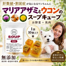 犬用スープ これぞ！お助けマン！マリアアザミと馬肉のスープキューブ 水分補給に 気になる愛犬に 水分補給で健康に過ごす パピーからシニアのわんちゃんに デトックスに ドッグフードやトッピングに解凍してかけるだけ 低カロリーでダイエット中も！無添加 ワンバナ