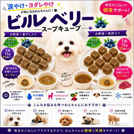犬用これぞ！お助けマン！ビルベリーのスープキューブ 肝腎心胆 気になる愛犬に 水分補給で健康に過ごす パピーからシニアのわんちゃんに デトックスに ドッグフードやトッピングに解凍してかけるだけ 低カロリーでダイエット中も！無添加 健康相談あり 創業20年 ワンバナ