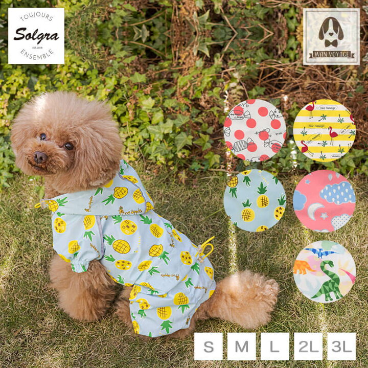 楽天市場 Solgra ソルグラ レインつなぎ S M L 2l 3l アウトドア Wanvoyage ワンボヤージュ 犬の服 おしゃれ 犬服 ドッグウェア トイプードル チワワ ダックス 小型犬 レインコート 雨の日 Wan Voyage