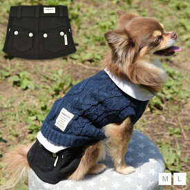 カラーデニムスカート M/L TINOTITO -ティノティート- 犬服 ドッグウェア トイプードル チワワ ポメラニアン TTボトムス