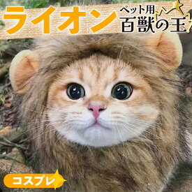 犬猫用コスプレ ライオン かぶりもの Sサイズ ｜ 帽子 猫 被り物 ねこ かわいい たてがみ ネコ 帽子 コスプレ グッズ ペット 変身 仮装 コスチューム 小型犬 犬 耳付き 猫用 犬用 ウィッグ かつら 着せ替え キャット ねこちゃん わんちゃん おもちゃ ハロウィン 【AURIEN】