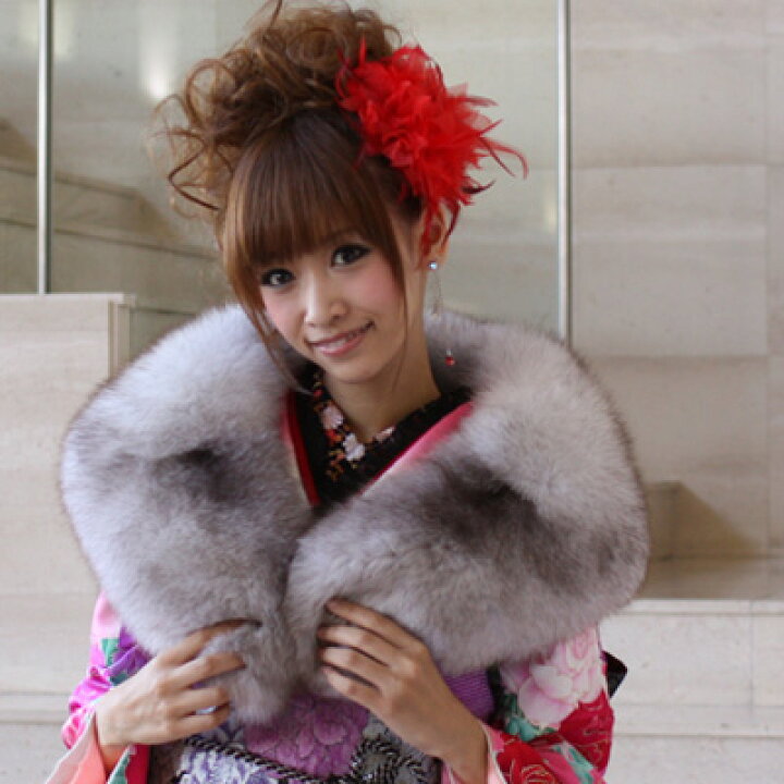 楽天市場】振袖 ショール 成人式 SAGA・日本製ブルーフォックス  