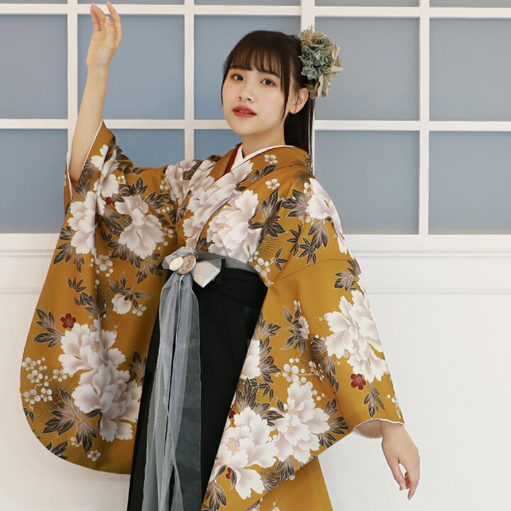 女子袴 新品 L 黄土&焦茶の暈し 紐下95cm 大学生卒業式袴 週末限定（袴 