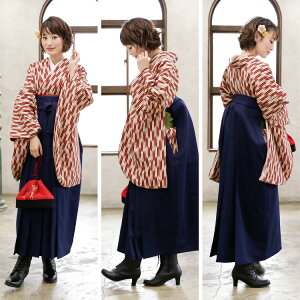 楽天市場 レンタル 袴 レンタル 卒業式 袴セット 女 女性 レトロ 卒業式袴セット2尺袖着物 袴 フルセットレンタル 安い 大学 小学生サイズあり 矢絣 大正ロマン 先生 教員 無地感 消費税込み 和 なでしこ