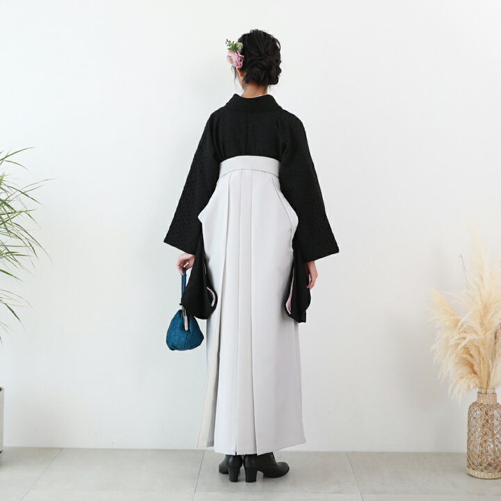 新品・購入用】卒業式 袴セット 4点セット ひっかかり 二尺袖 白 黒 