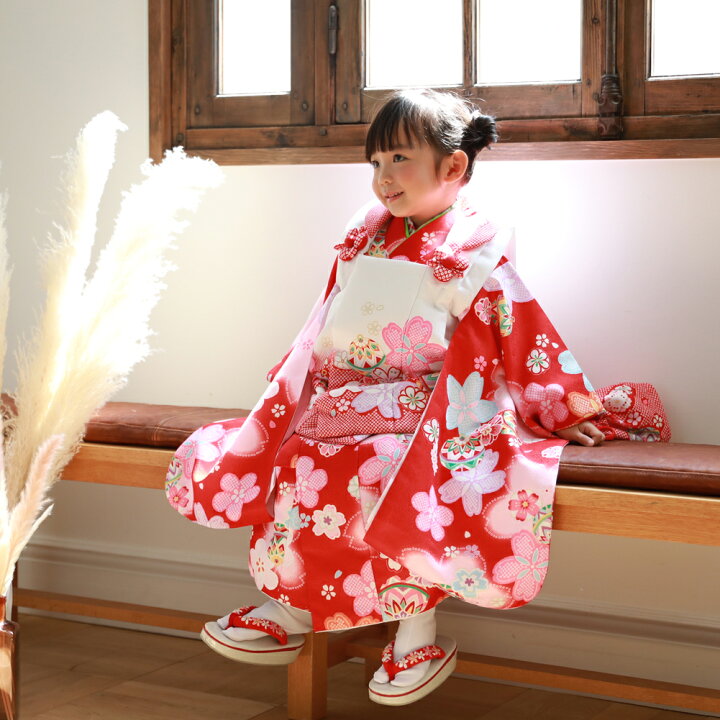 楽天市場】【レンタル】七五三 着物 3歳 女の子 レンタル 被布セット 