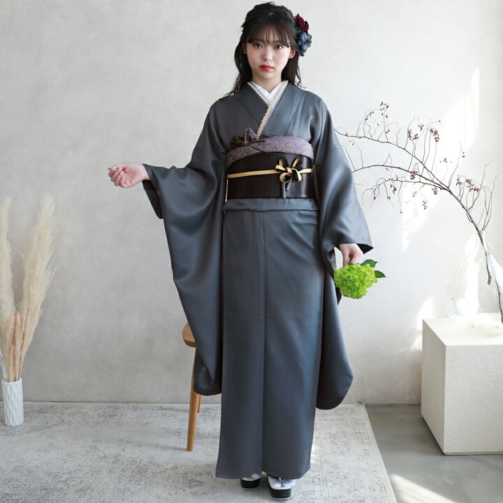 グレーのぼかし上品な振袖フルセット