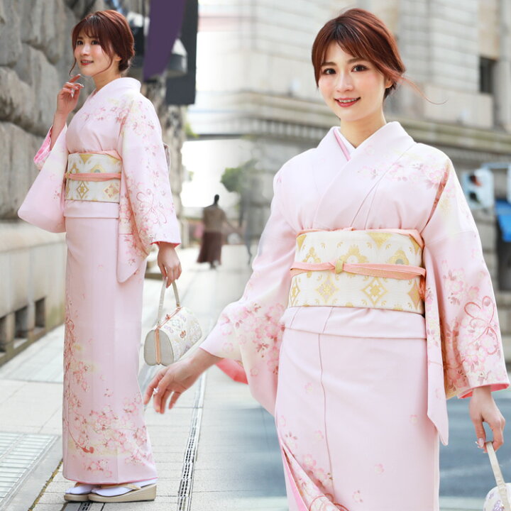 楽天市場 レンタル 訪問着 レンタル １９点フルコーディネートレンタルセット レンタル 結婚式 披露宴 七五三 ママ お茶会 安い ピンク 花柄 代 30代 40代 和 なでしこ