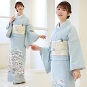 【7/4 20:00〜7/11 01:59まで最大2,000円OFFクーポン】【レンタル】 色留袖 レンタル 正絹色留袖19点フルコーディネートレンタルフルセット「水色地に鶴と梅・菊・牡丹」色留袖 三つ紋 結婚式 披露宴 レンタル