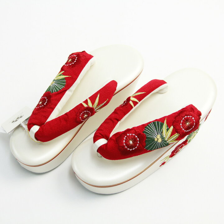 楽天市場】〔zu〕Wa de Modern 振袖 草履 厚底 鶴と松竹梅刺繍