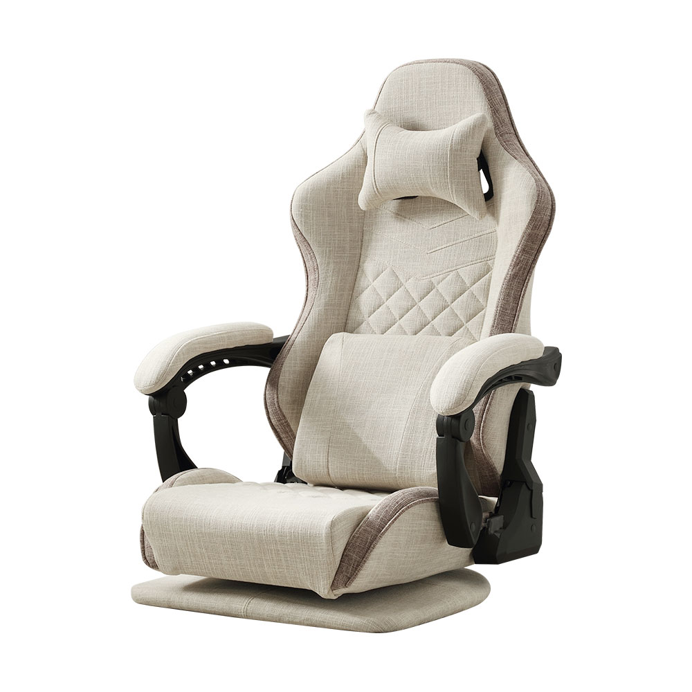 ゲーミング座椅子 ファブリック素材 ゲーミングチェア あぐら 座椅子 360度回転 リクライニング ハイバック 一人掛け ゲームチェア 椅子 ヘッドレスト ランバーサポート 腰痛対策 良い座り心地 テレワーク