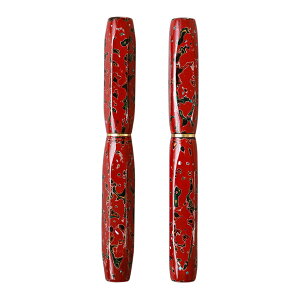 ワンチャー「世界樹 伝承 万年筆」津軽漆・赤上げ・螺鈿 木軸 4角/6角【WANCHER ブランド 正規品 保証 オリジナル 木 ウッド マグネットキャップ 筆記具 文具 文房具 伝統工芸 ギフト プレゼン