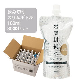 鳥取県・大山の温泉水 岩層封純水 水素水 RAPISPA 飲みきりスリムボトル180ml×30本入り