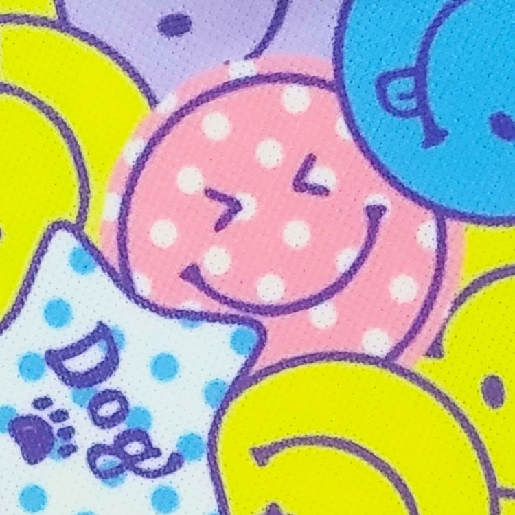 KDスマイリーいっぱい シャビ― ピンク水玉 ブルー 黄色 150cm巾×50cm単位 日本製 売れ筋がひ新作 生地 伸縮性 布 夏のお出かけに最適 一流の品質 ジャージー 夏服 検索用 伸びる
