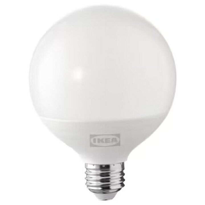 【IKEA】SOLHETTA ソールヘッタ LED電球 E26 1160ルーメン, 調光可能/球形 オパールホワイト95 mm  WANNABEE 