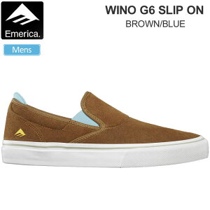 エメリカ EMERICA スニーカー スケートシューズ メンズ ワイノG6スリッポン WINO G6 SLIPON ブラウン ブルー 2023AW 23FALL snk【靴】2309wannado
