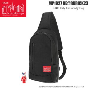 �}���n�b�^���|�[�e�[�W Manhattan Portage �x�A�u���b�N�t�� 40���N���ʃ��S ���g���C�^���[�N���X�{�f�B�o�b�O Little Italy Crossbody Bag w/ BE@RBRICK 2023 �u���b�N MP1927BE@RBRICK23 2023AW�y���z2312ripe